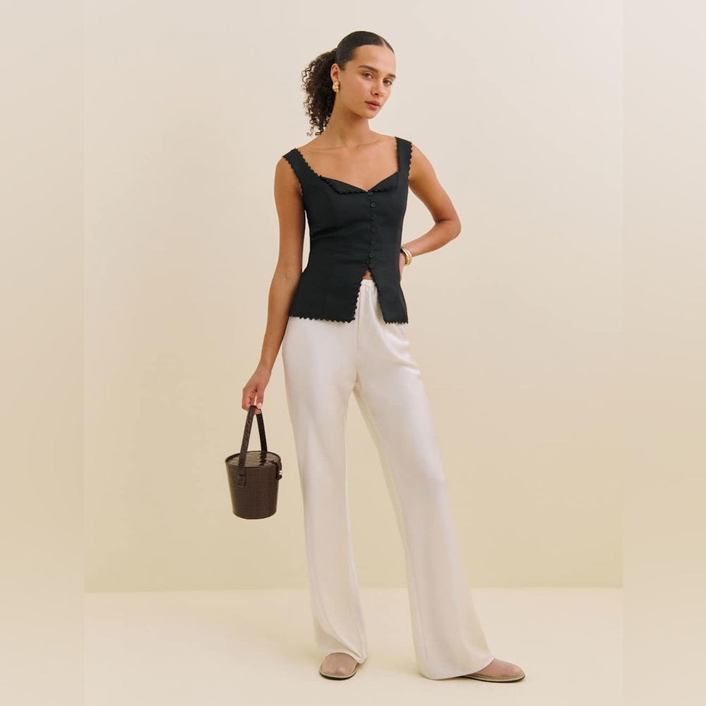 Reformation Viola Linen Top